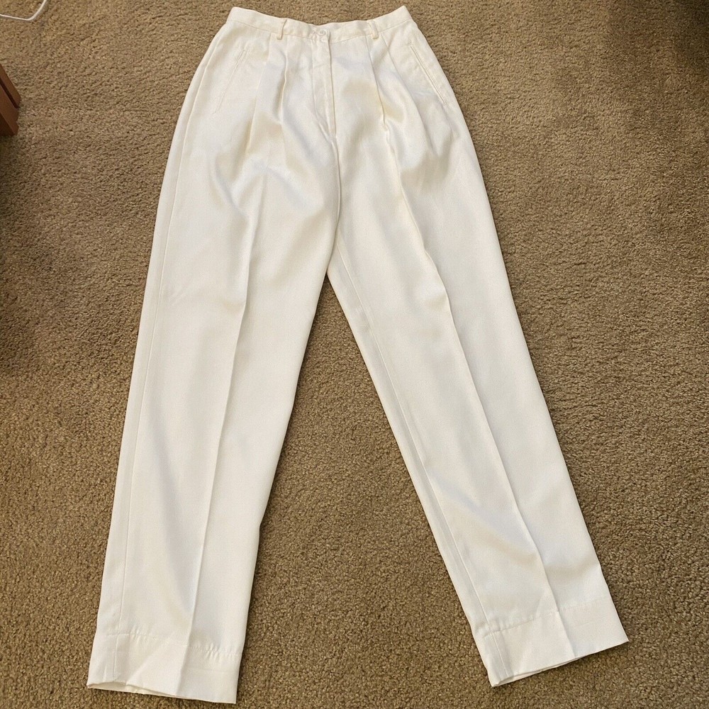 BP Nordstrom Dress Pants Ivory Poly Blend Straight Leg Womens 13 Tall  27 X 33